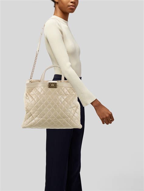 chanel boy white|chanel boy shopping tote.